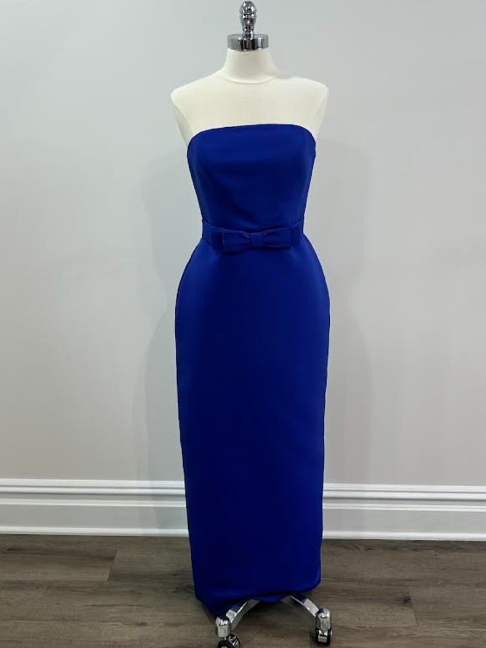 Cobalt Strapless Bow Belt Faille Gown Style Callista Size 12